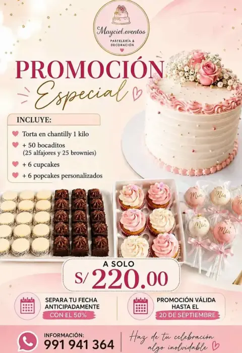 Promoción de torta personalizada