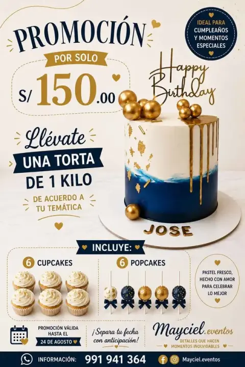 Promoción de torta personalizada