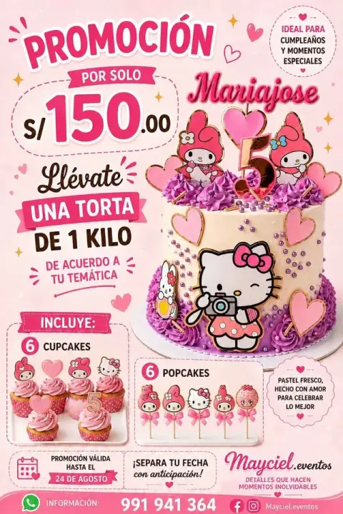 Promoción de torta personalizada