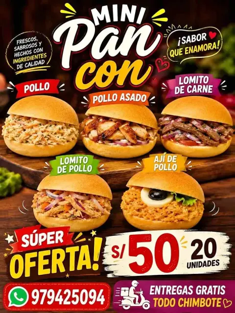 Bocaditos — mini pan con pollo