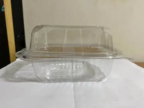 Envase con bisagra para postres (tapa alta y tapa baja)