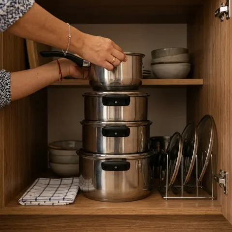 Utensilios de Cocina - Set de 5 Ollas de Acero Inoxidable