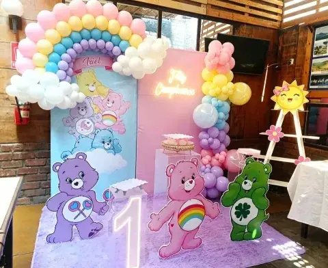 Decoración temática de Ositos Cariñositos para cumpleaños infantil