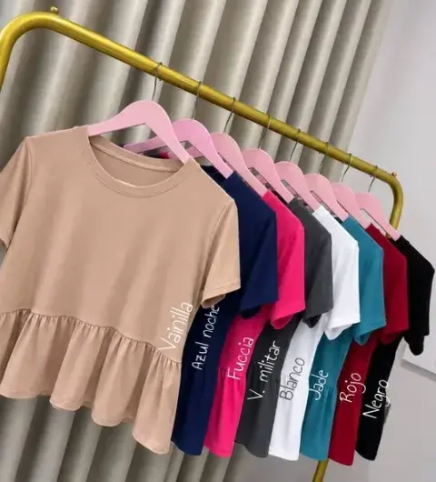Blusa Básico Ambar vainilla con vuelo