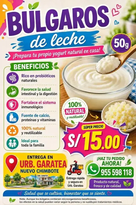 Búlgaros de leche 50 g — prepara tu propio yogur natural en casa
