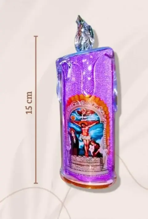Vela LED del Señor de los Milagros — recuerdo para misa y procesión