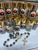 Rosario de hematita con DTF — recuerdo de primera comunión y confirmación