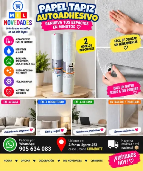 Papel tapiz autoadhesivo para paredes