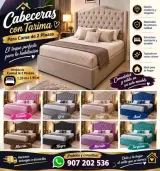 Cabecera con tarima para cama de 2 plazas