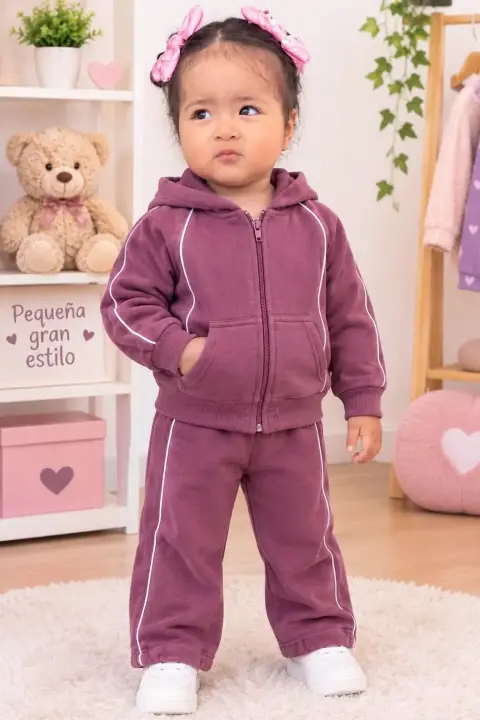 Conjunto deportivo de niña plomo