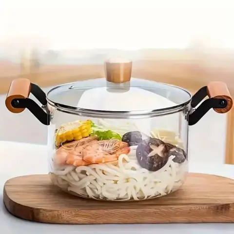 Olla de vidrio con tapa