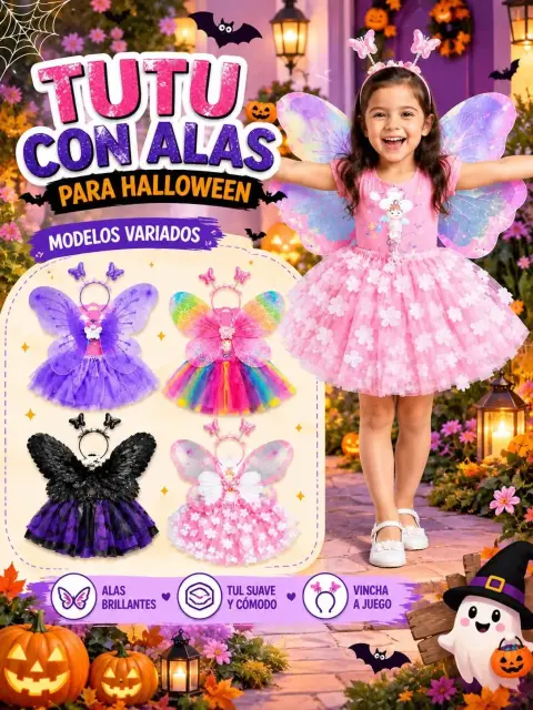 Disfraz de tutú con alas