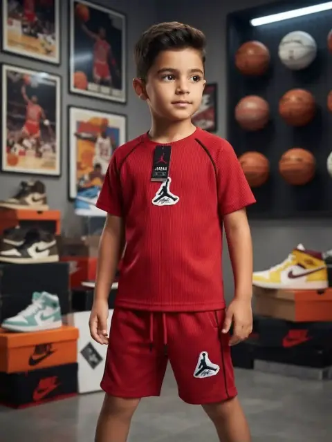 Conjunto deportivo de niño rojo