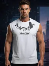 Polo sin mangas blanco con estampado