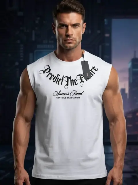 Polo sin mangas blanco con estampado