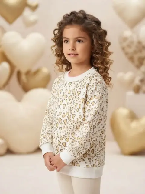 Buzo de niña con estampado de corazón