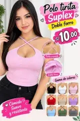 Polo tiritita Suplex doble forro para dama