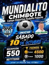 Inscripción de equipo al Mundialito Chimbote