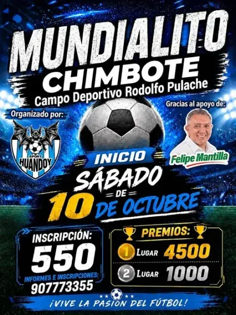 Inscripción de equipo al Mundialito Chimbote