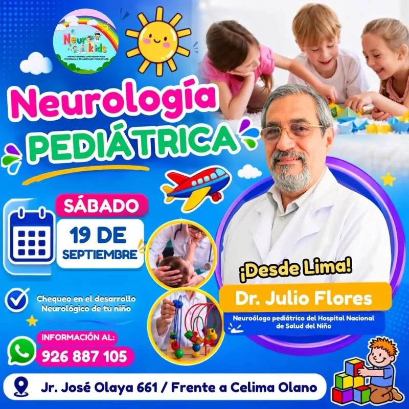 Neurología pediátrica, psicología infantil y talleres para niños en Nuevo Chimbote: NeuroKids, Prol. José Olaya 661