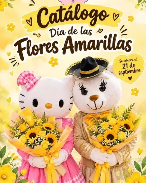 Ramo de girasoles y flores amarillas