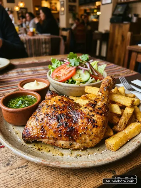 Pollo a la Brasa con Papas y Ensalada (1/4 de Pollo)
