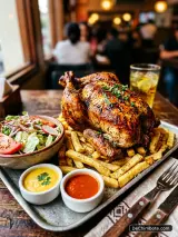Pollo a la Brasa - Pollo Entero con Papas y Ensalada