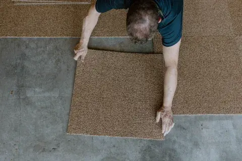 Alfombra tejida a mano de lana de alpaca