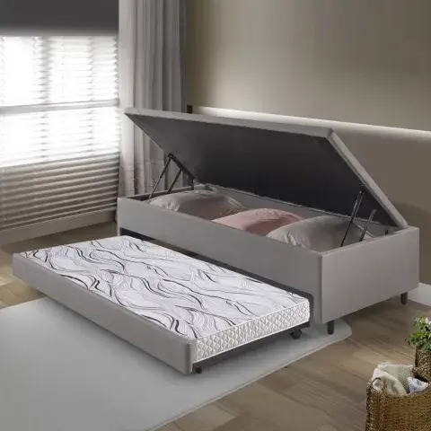 Cama de melamina 2 plazas con cabecera