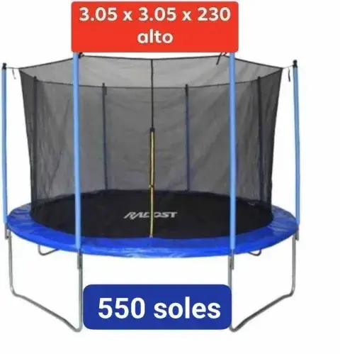 Cama saltarina 3.05 × 3.05 × 2.30 m de alto