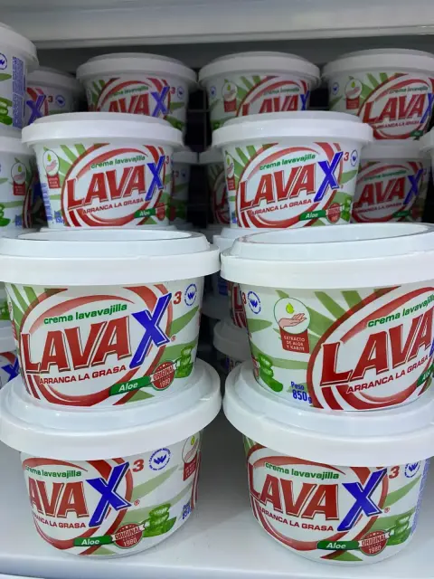 Lava X crema lavavajilla pote blanco