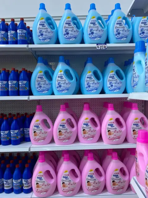 Suavizante Clean Import celeste y rosado