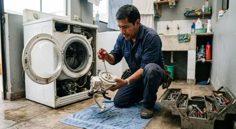 Reparación de lavadora con bomba que no expulsa agua en Chimbote