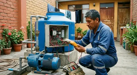 Reparación de bomba de agua que no prende o se apaga sola en Chimbote