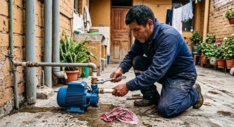 Reparación de bomba de agua que pierde presión o gotea en Chimbote