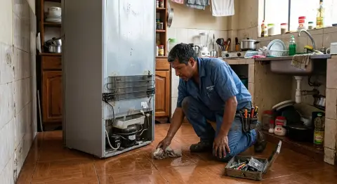 Reparación de refrigeradora que gotea agua en Chimbote