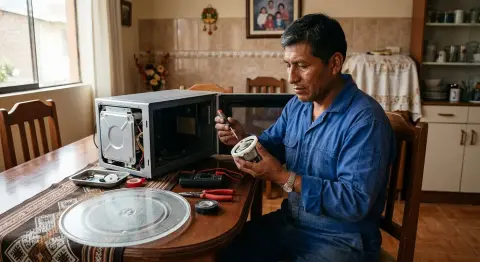 Reparación de microondas que no gira el plato en Chimbote