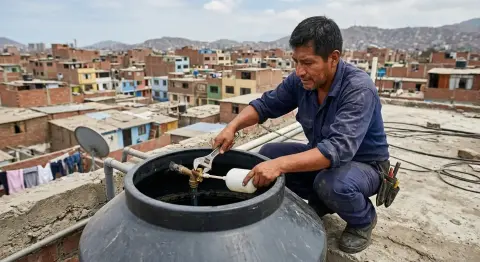 Reparación de flotante de tanque de agua que rebalsa en Chimbote