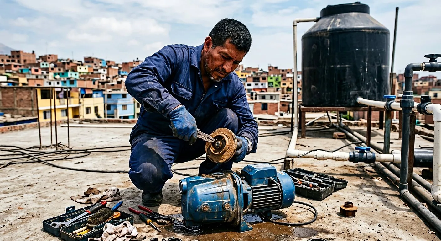 Reparación de bomba de agua que no sube el agua a la azotea en Chimbote