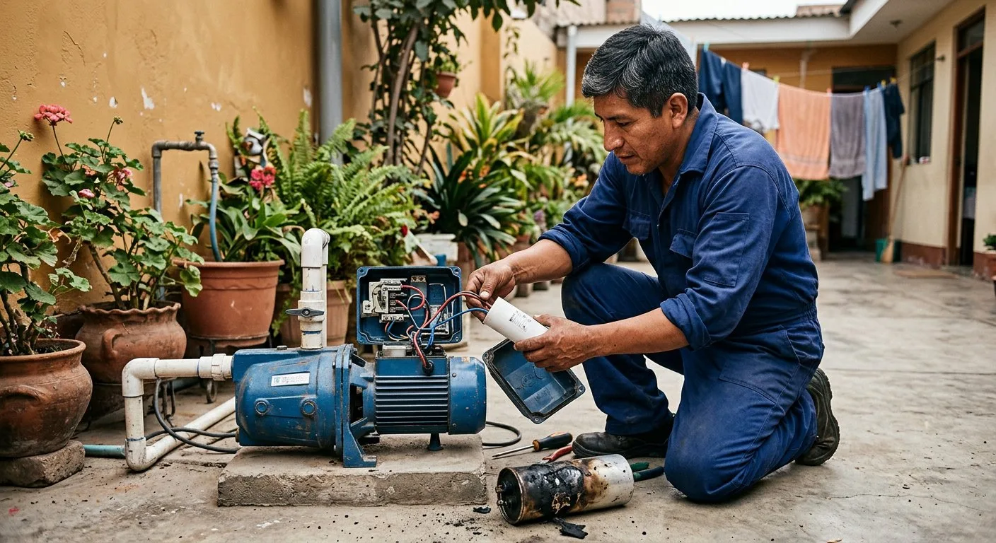 Reparación de bomba de agua que no prende o se apaga sola en Chimbote
