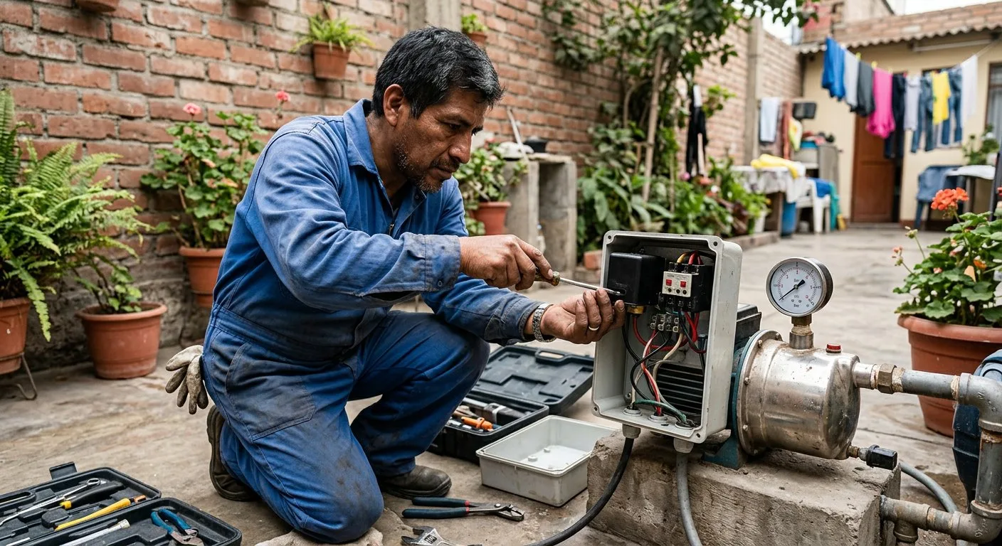 Reparación de bomba de agua que no prende o se apaga sola en Chimbote