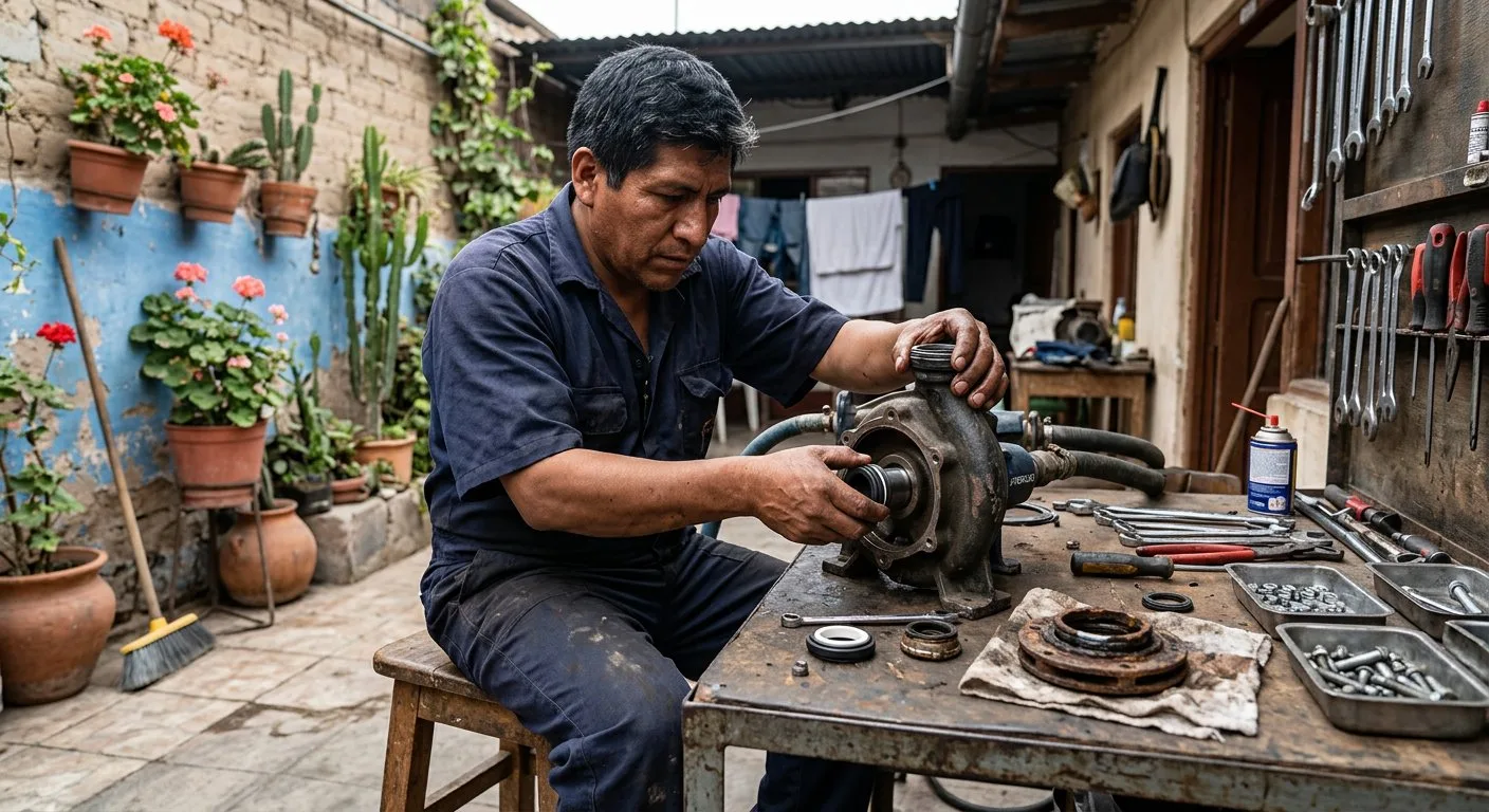 Reparación de bomba de agua que pierde presión o gotea en Chimbote