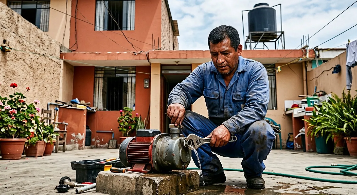 Reparación de bomba de agua que pierde presión o gotea en Chimbote