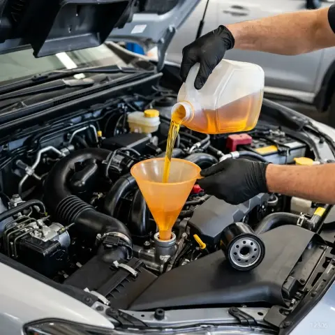 Cambio de aceite y filtro de motor con revisión de niveles