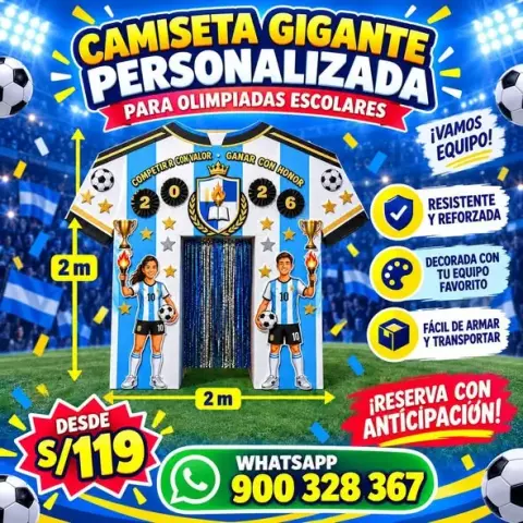 Camiseta gigante personalizada (desde S/ 119)
