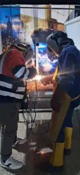 Prácticas de soldadura en el taller