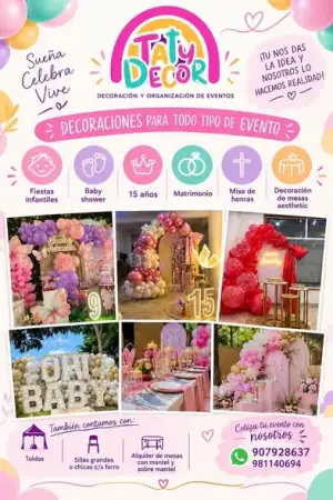 Decoración para matrimonios y misa de honor
