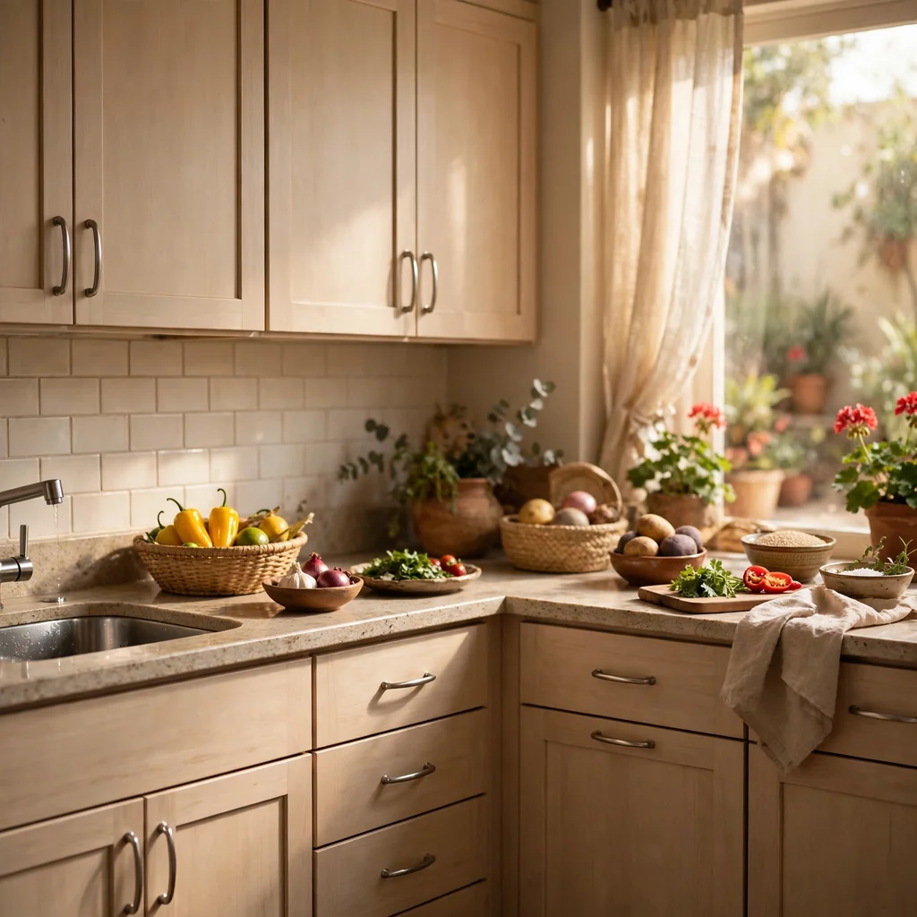 Cocina de melamina a medida (muebles bajos y altos)
