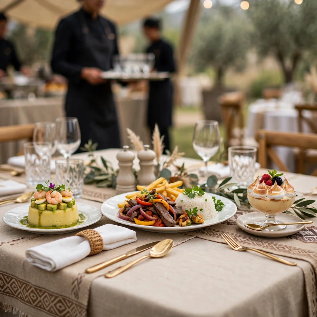 Menú por persona para 50 invitados (entrada, segundo y postre)