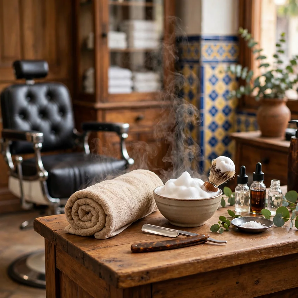 Ritual de barba con toalla caliente